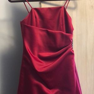 David’s Bridal Red Long Strap Dress